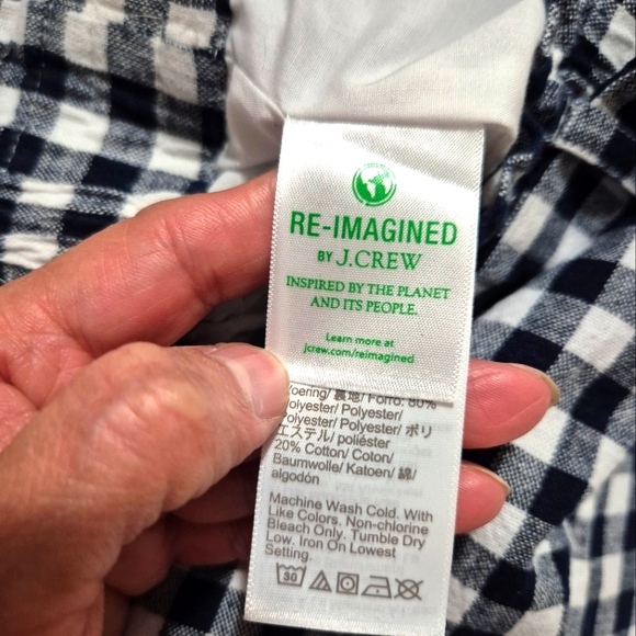 J. Crew Navy Blue and White Mini Lenght A-Line Skirt..SIZE:XXS - Picture 8 of 9